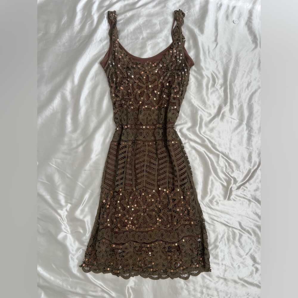Vintage Y2K Kroshetta by Papillon Sequin Lace Dress